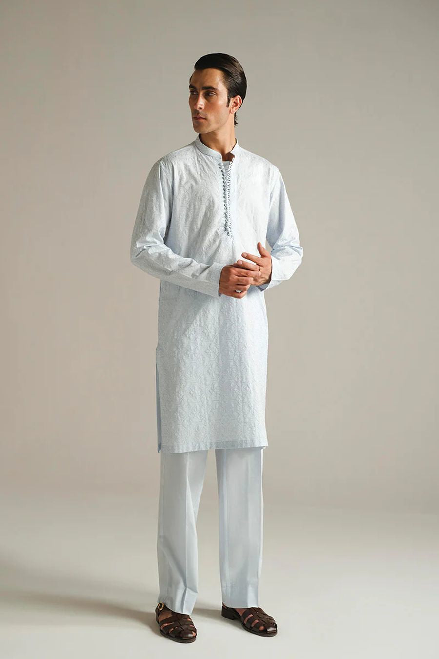 ICE BLUE KURTA PAJAMA Labels Co