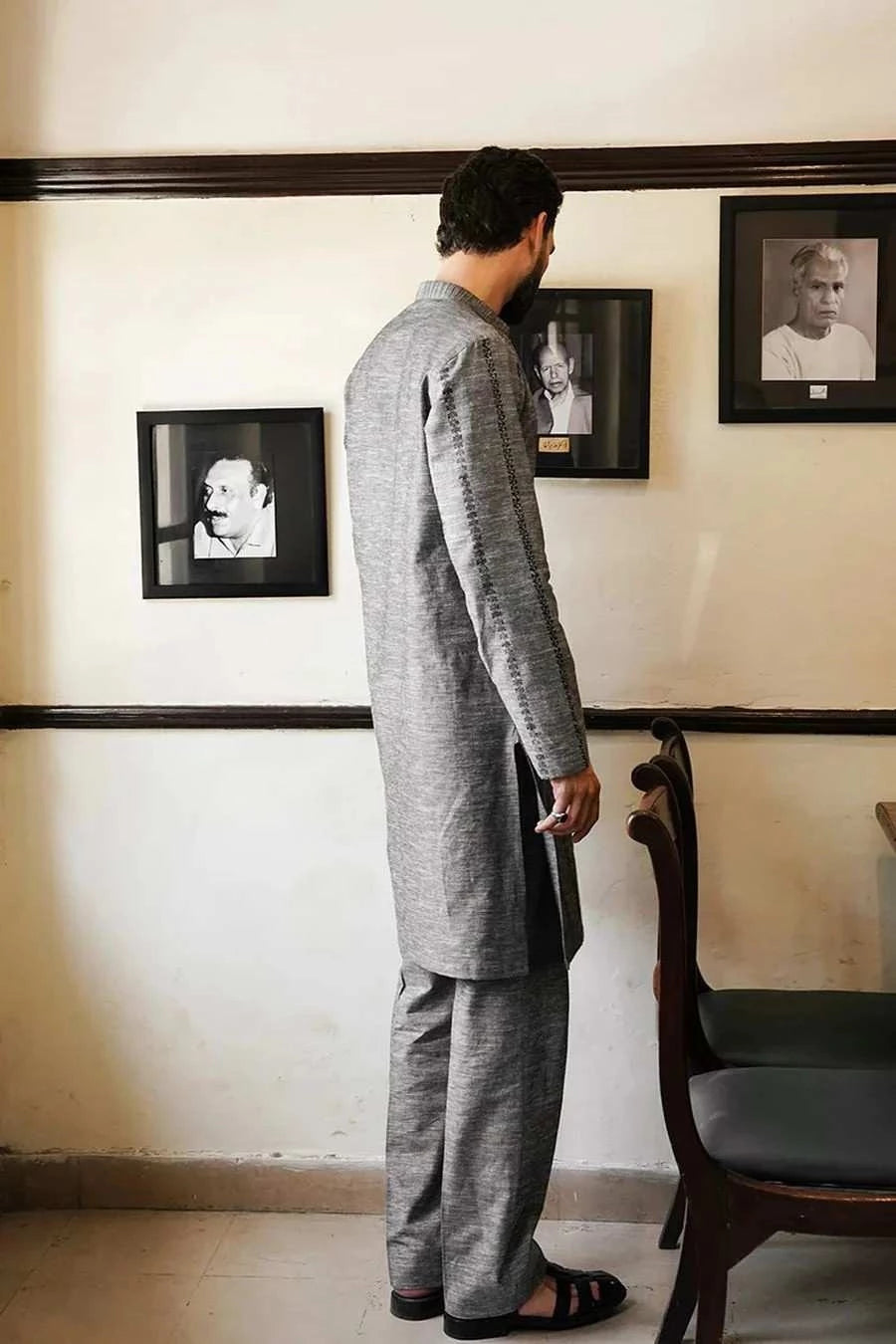 CHARCOAL GREY KURTA PAJAMA