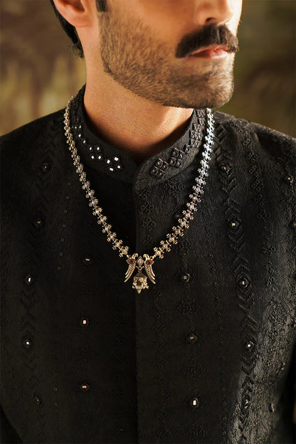 Dar Black Embroidered Sherwani