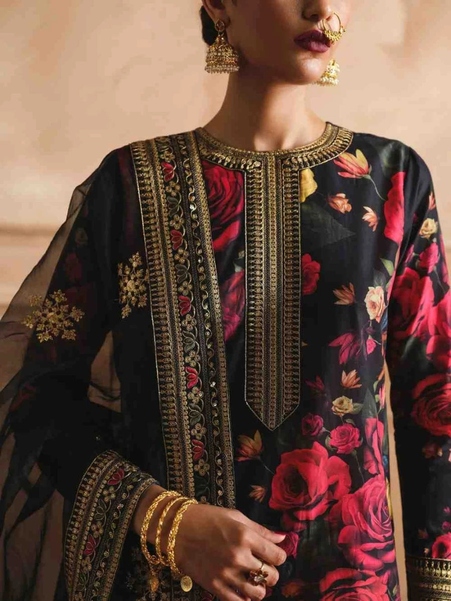 DEEP DUSK - Premium Printed Lawn Embroidered Outfit by HUMJOLI