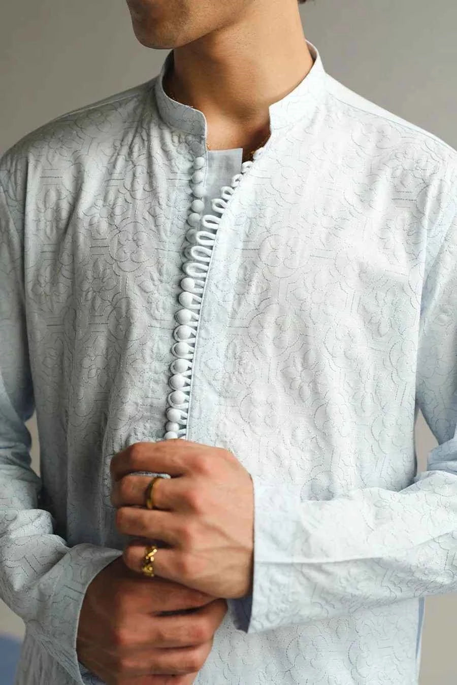 ICE BLUE KURTA PAJAMA