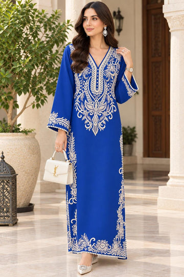 Ink Blue Emb Kaftan
