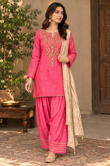 Light Pink Emb Farshi Suit
