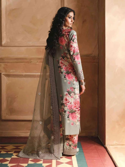 OLIVE TREE -  Premium Printed Lawn Outfit with Embroidery by Humjoli