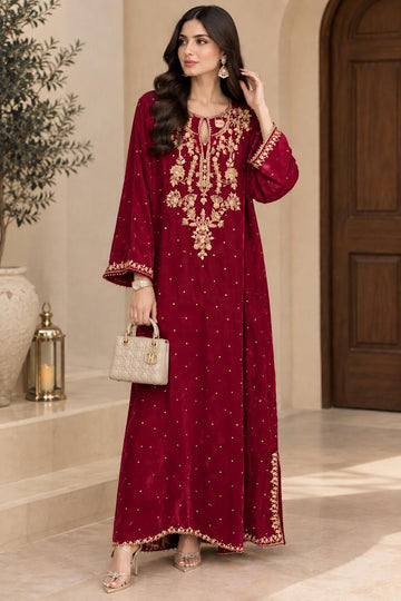 Pink Velvet Kaftan