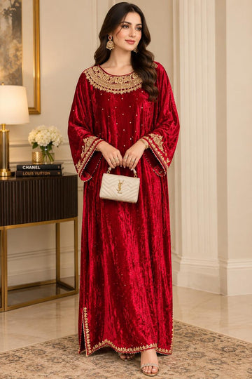 Red Velvet Kaftan