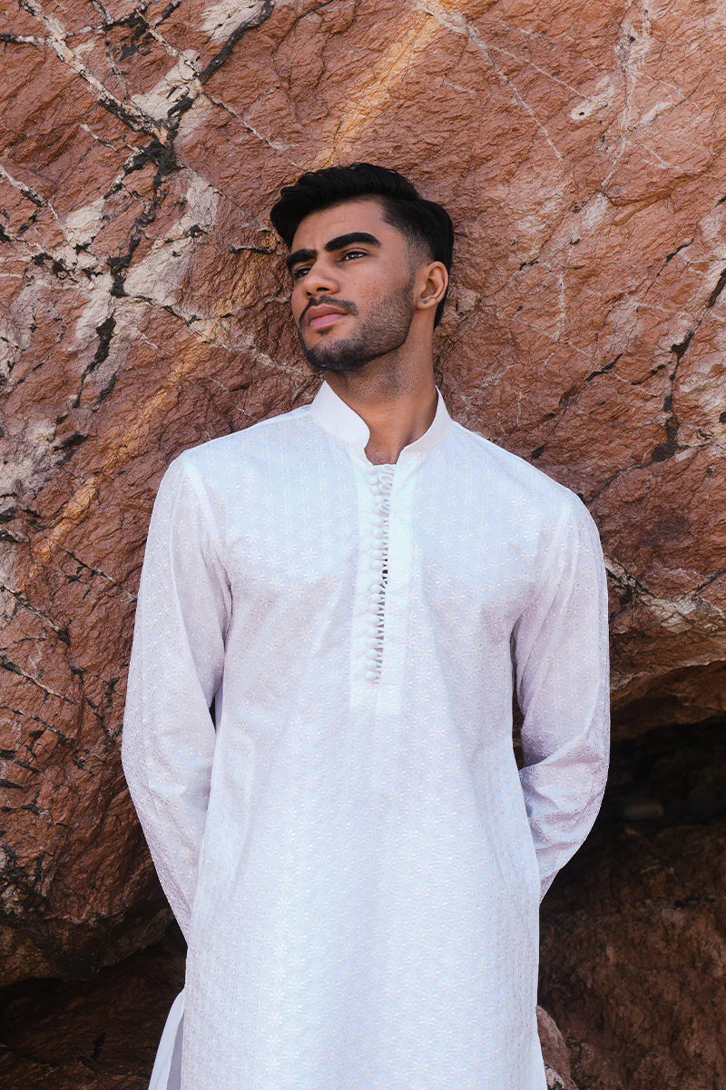 White  Chikankari Kurta  Pajama