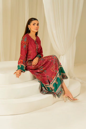 RED PRINTED KAFTAN