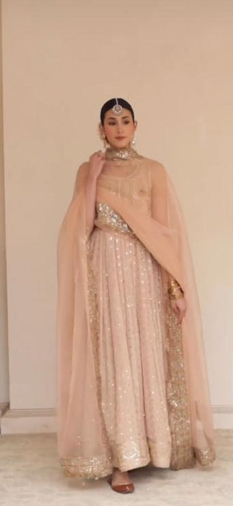 Beige Pink Anarkali / Sheesham 24